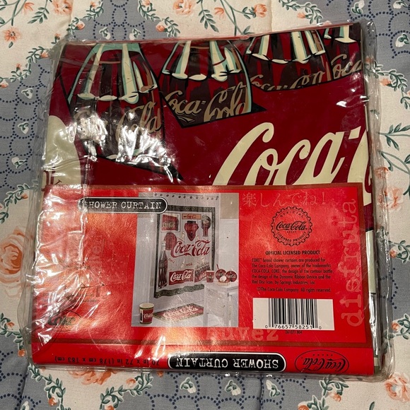 Coca Cola Vinyl Shower Curtain New Official Coke - Picture 2 of 8